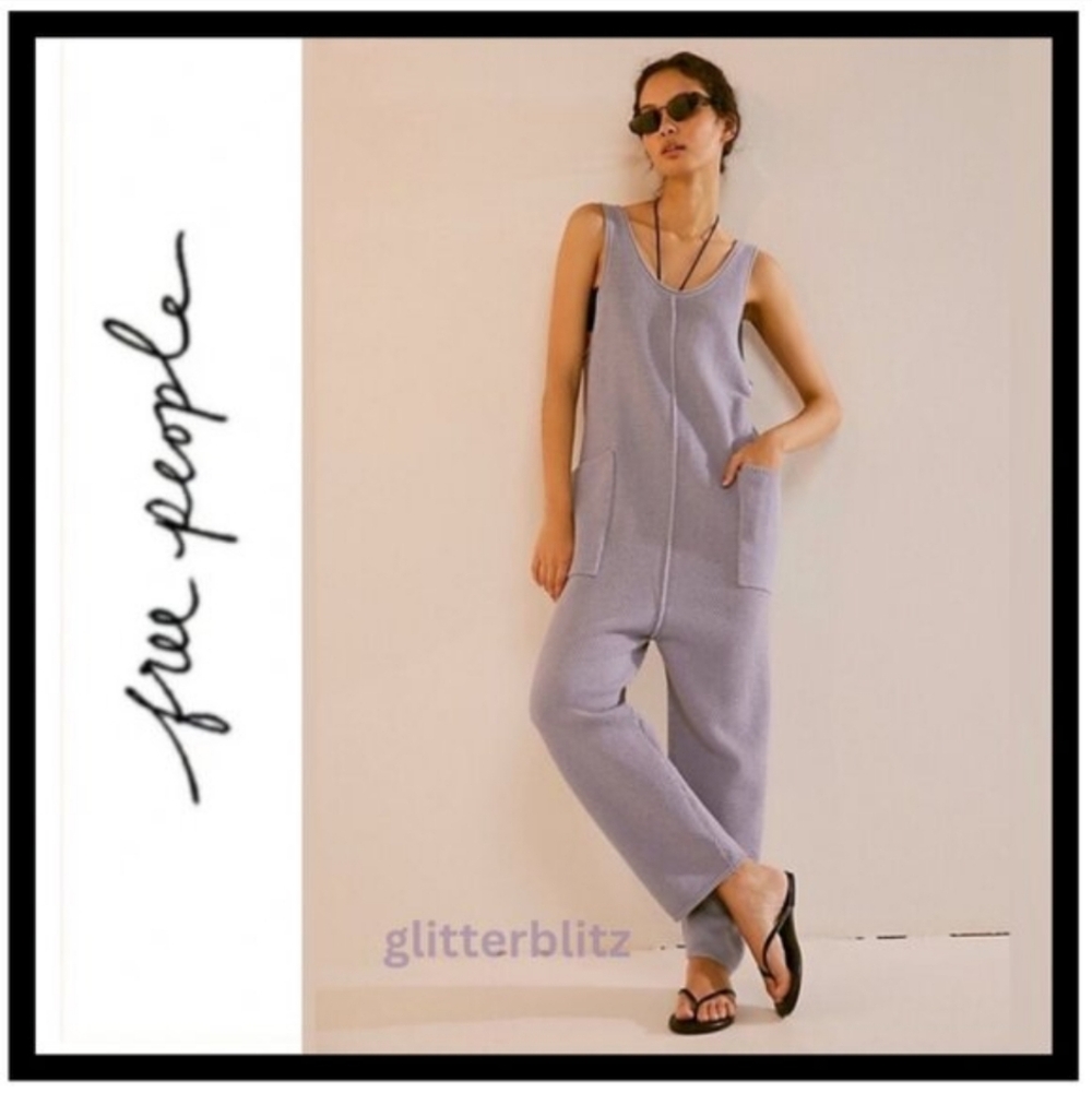 Free People Beach Hailee Knit Lavender Jumpsuit